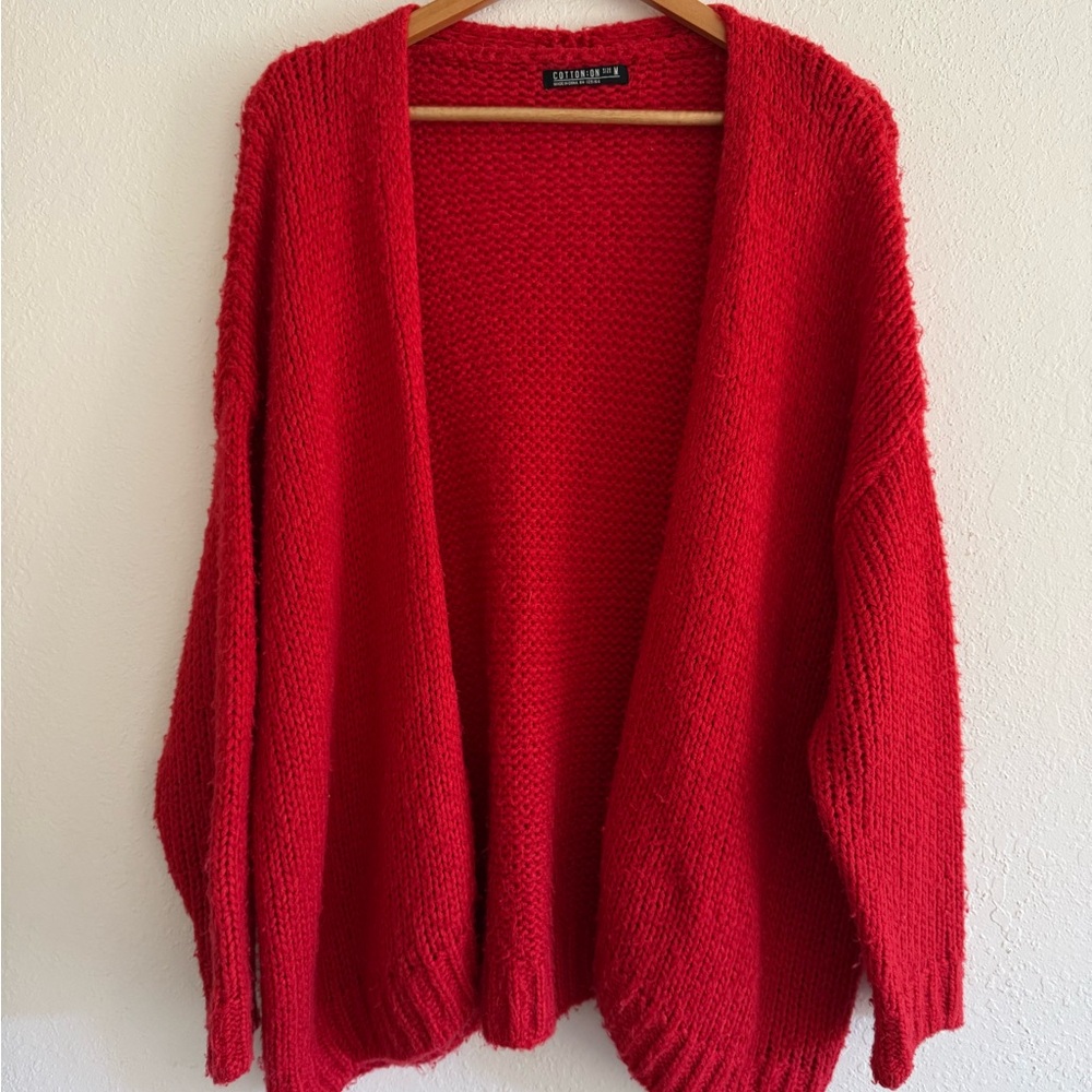 Cotton on Red cardigan knit Sweater